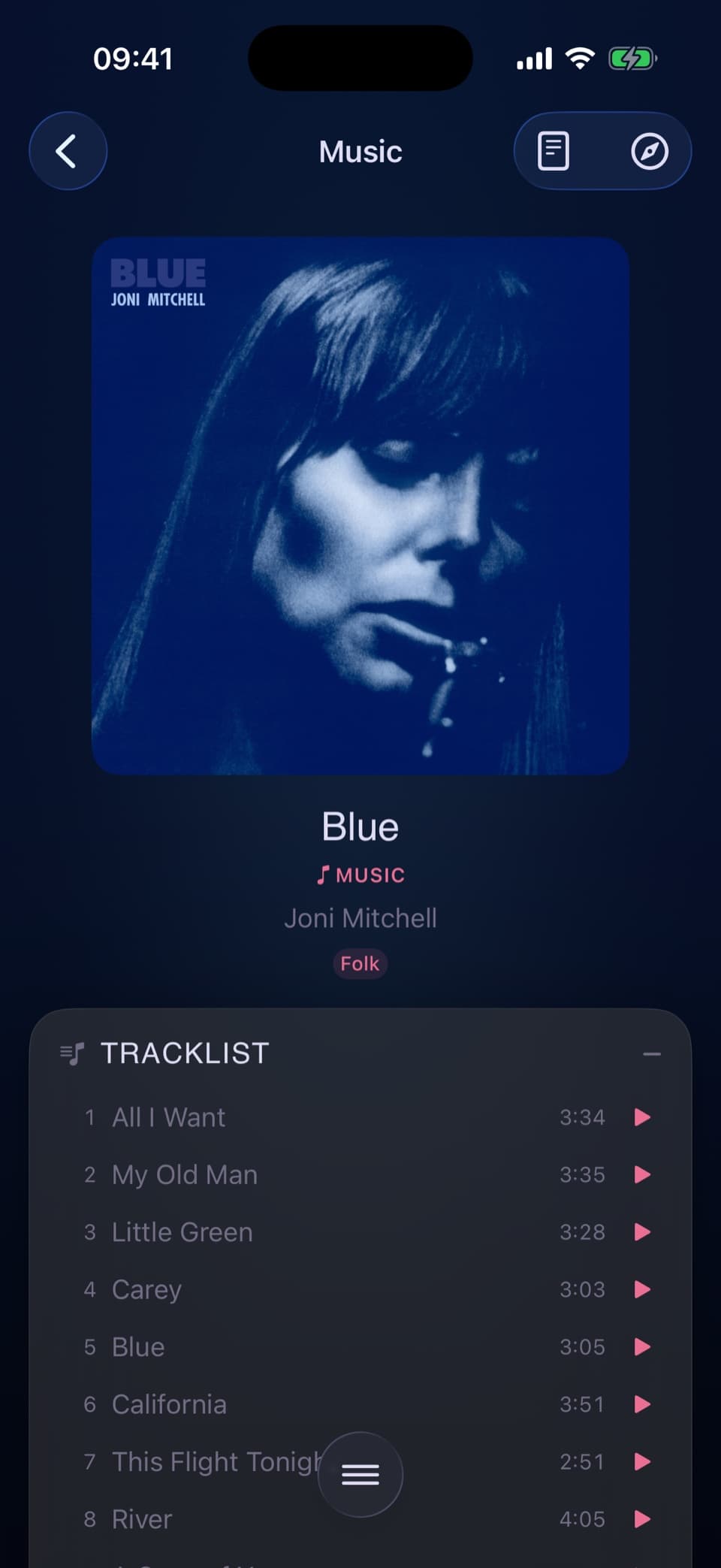 An album in Omoi Station, with its cover, credits and full tracklist
